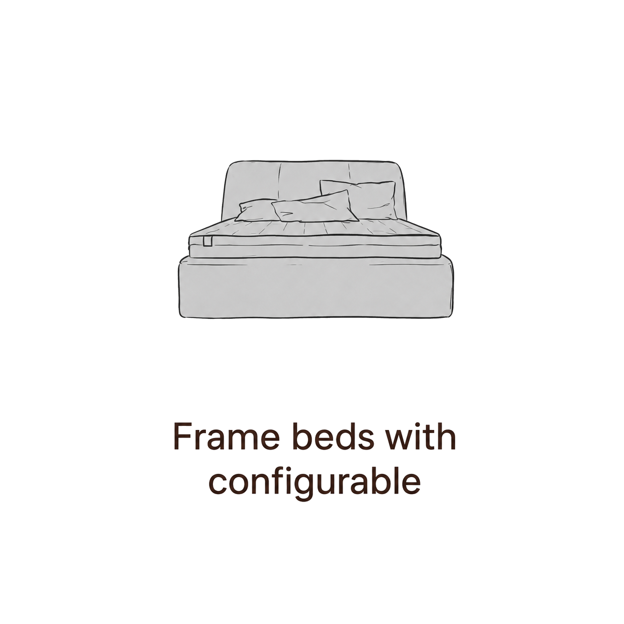 Frame beds with configurable