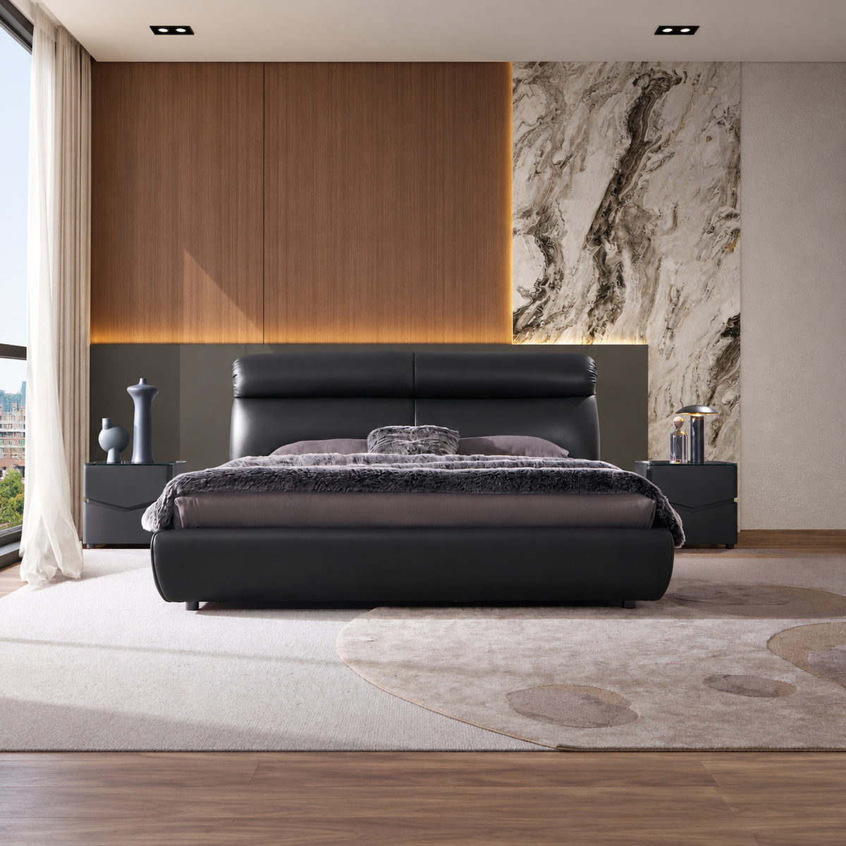 Leather art soft bed（C185） - lifestyle scene