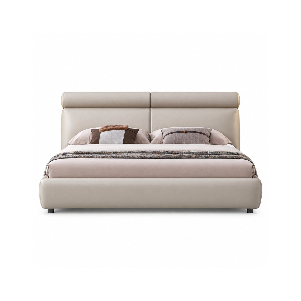 Leather art soft bed（C186） - front view