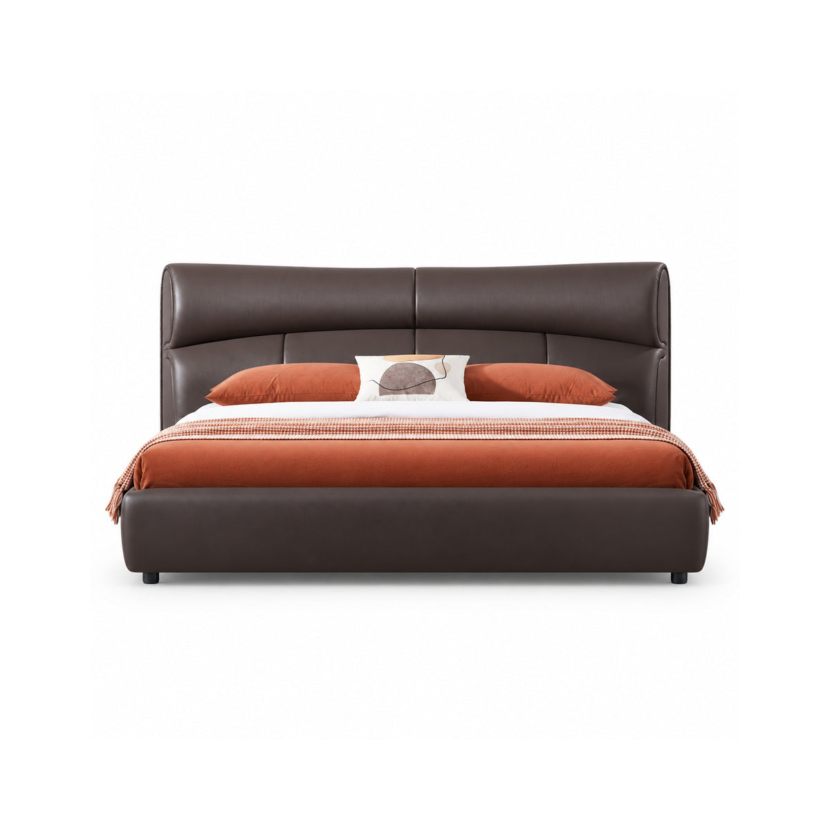 Leather art soft bed（C187） - front view