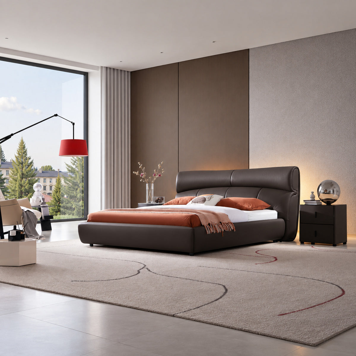 Leather art soft bed（C187） - lifestyle scene